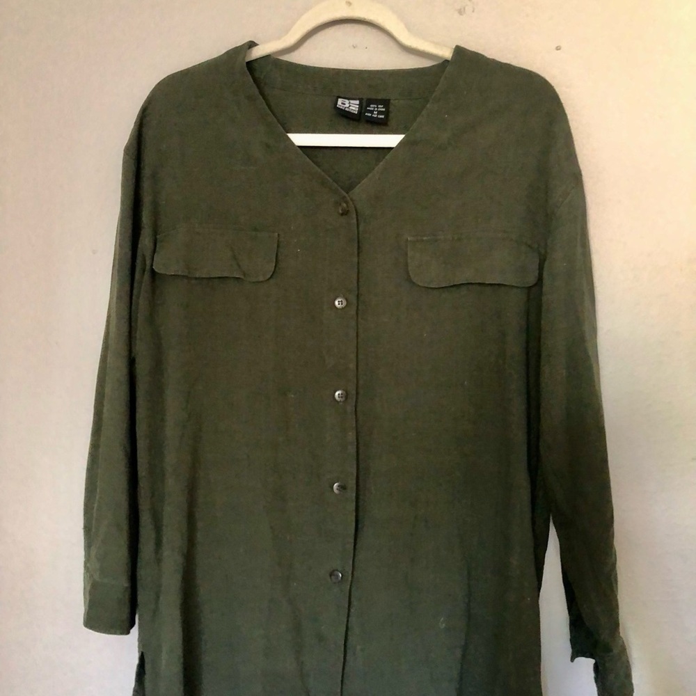 Basic Editions Khaki Button-Up Women's Utility Jacket